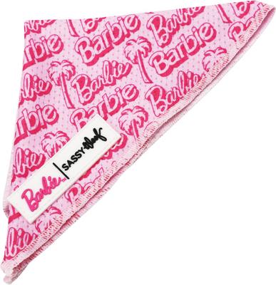 Show full view: Sassy Woof BARBIE Malibu Dog Bandana, Pink, Large slide 2 of 6