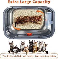 Wisfor Stainless Steel Covered Cat Litter Box with Cover, Gray, 22.8 x 16.5 x 16.5-in slide 2 of 9