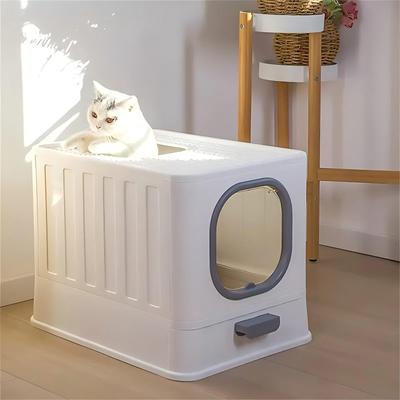 Show full view: Wisfor Cat Litter Box with Drawer, Lid & Scoop slide 4 of 8