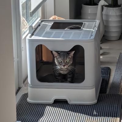 Show full view: Wisfor Enclosed Cat Litter Box with Scoop slide 3 of 9