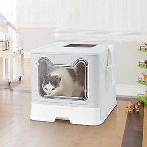 Wisfor Enclosed Cat Litter Box with Scoop