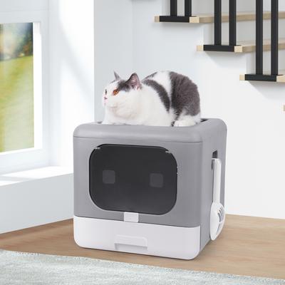 Show full view: Wisfor Detachable Top Front Entry Cat Litter Box with Scoop slide 2 of 7