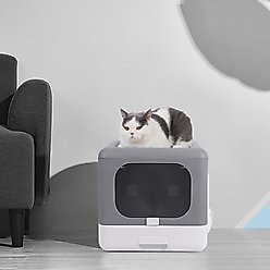 Wisfor Detachable Top Front Entry Cat Litter Box with Scoop