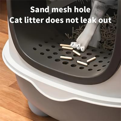 Show full view: Wisfor Compact Enclosed Cat Litter Box with Scoop slide 3 of 8