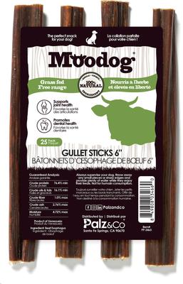 Show full view: Palz&Co Moodog 6-inch Beef Gullet Sticks Dog Treats, 25 count slide 3 of 10