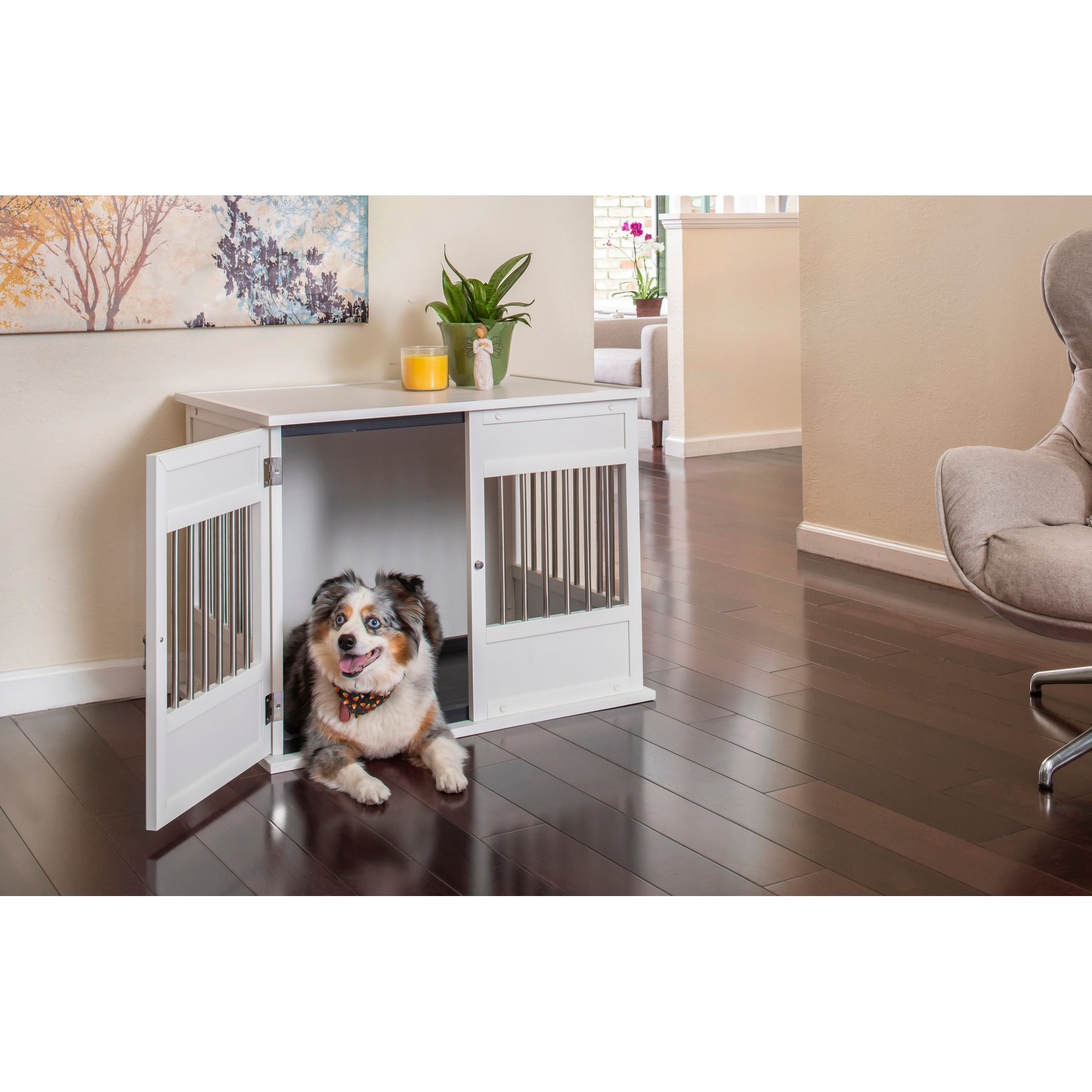 New Age Pet ECOFLEX Horizon Dog Crate, Antique White, Medium