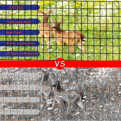 Show full view: Hittite PVC Coated Welded Wire Galvanized 14-Guage 2 x 4-in Mesh Fence, Black, 48-in x 100-ft roll slide 2 of 8