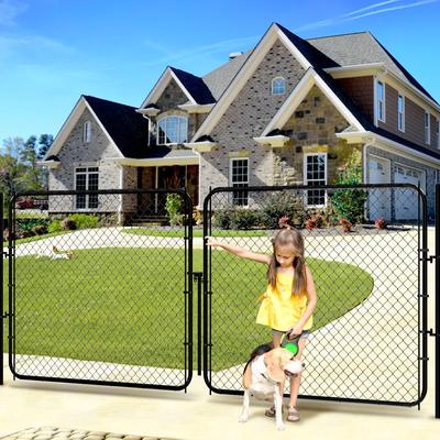 Show full view: Hittite Outdoor Adjustable Chain Anti-Rust Coated Metal Pedestrian Walking Dog Fence Gate Kit, Black, 26 to 72-in wide x 4-ft high slide 8 of 9
