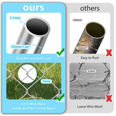 Show full view: Hittite Outdoor Adjustable Chain Anti-Rust Galvanized Steel Pedestrian Walking Dog Fence Gate Kit, Silver, 26 to 72-in wide x 4-ft high slide 2 of 9