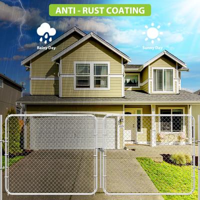 Show full view: Hittite Outdoor Adjustable Chain Anti-Rust Galvanized Steel Pedestrian Walking Dog Fence Gate Kit, Silver, 26 to 72-in wide x 4-ft high slide 7 of 9