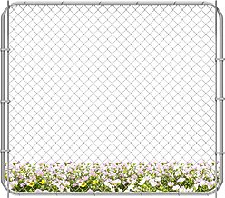 Hittite Outdoor Adjustable Chain Anti-Rust Galvanized Steel Pedestrian Walking Dog Fence Gate Kit, Silver, 26 to 72-in wide x 4-ft high
