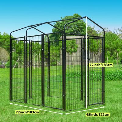 Show full view: Hittite Outdoor Expandable Modular Dog Kennel with Backyard Silver Roof Cover, Black, Large: 96 x 48 x 72-in slide 7 of 9