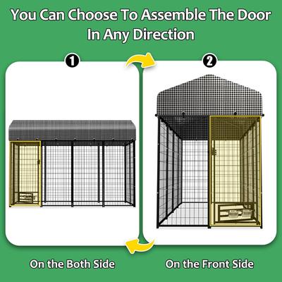 Show full view: Hittite Outdoor Expandable Modular Dog Kennel with Backyard Black Roof Cover, Black, Large: 96 x 48 x 72-in slide 8 of 8