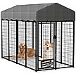 Show in main carousel: Hittite Outdoor Expandable Modular Dog Kennel with Backyard Black Roof Cover, Black, Large: 96 x 48 x 72-in slide 1 of 8