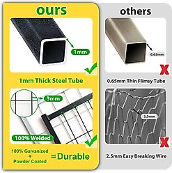 Hittite Outdoor Expandable Modular Dog Kennel with Backyard Silver Roof Cover, Black, Large: 96 x 48 x 72-in slide 2 of 9