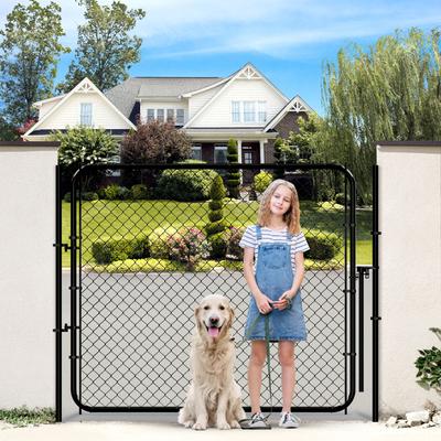 Show full view: Hittite Outdoor Adjustable Chain Anti-Rust Coated Metal Pedestrian Walking Dog Fence Gate Kit, Black, 26 to 72-in wide x 4-ft high slide 6 of 9