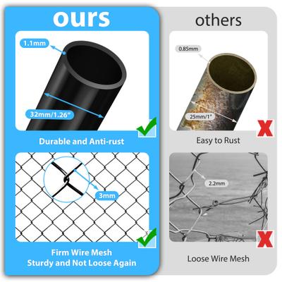 Show full view: Hittite Outdoor Adjustable Chain Anti-Rust Coated Metal Pedestrian Walking Dog Fence Gate Kit, Black, 26 to 72-in wide x 4-ft high slide 2 of 9