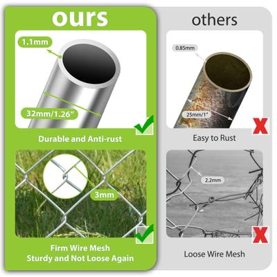 Show full view: Hittite Outdoor Adjustable Chain Anti-Rust Galvanized Steel Pedestrian Walking Dog Fence Gate Kit, Silver, 26 to 72-in wide x 5-ft high slide 2 of 9