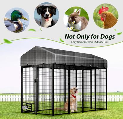 Show full view: Hittite Outdoor Expandable Modular Dog Kennel with Backyard Black Roof Cover, Black, Large: 96 x 48 x 72-in slide 6 of 8
