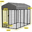 Show in main carousel: Hittite Outdoor Expandable Modular Dog Kennel with Backyard Black Roof Cover, Black, Large: 96 x 48 x 72-in slide 5 of 8