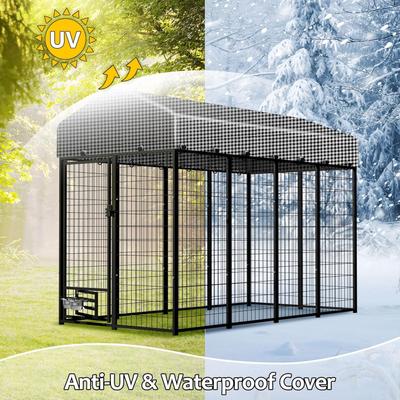 Show full view: Hittite Outdoor Expandable Modular Dog Kennel with Backyard Black Roof Cover, Black, Large: 96 x 48 x 72-in slide 3 of 8