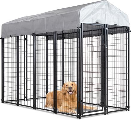 Show full view: Hittite Outdoor Expandable Modular Dog Kennel with Backyard Grey Roof Cover, Black, Large: 96 x 48 x 72-in slide 9 of 9