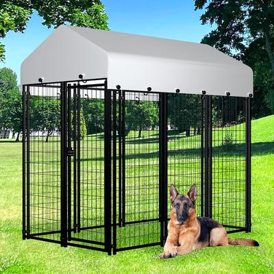 Show full view: Hittite Outdoor Expandable Modular Dog Kennel with Backyard Silver Roof Cover, Black, Large: 96 x 48 x 72-in slide 9 of 9