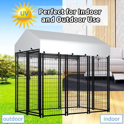Show full view: Hittite Outdoor Expandable Modular Dog Kennel with Backyard Silver Roof Cover, Black, Large: 96 x 48 x 72-in slide 3 of 9