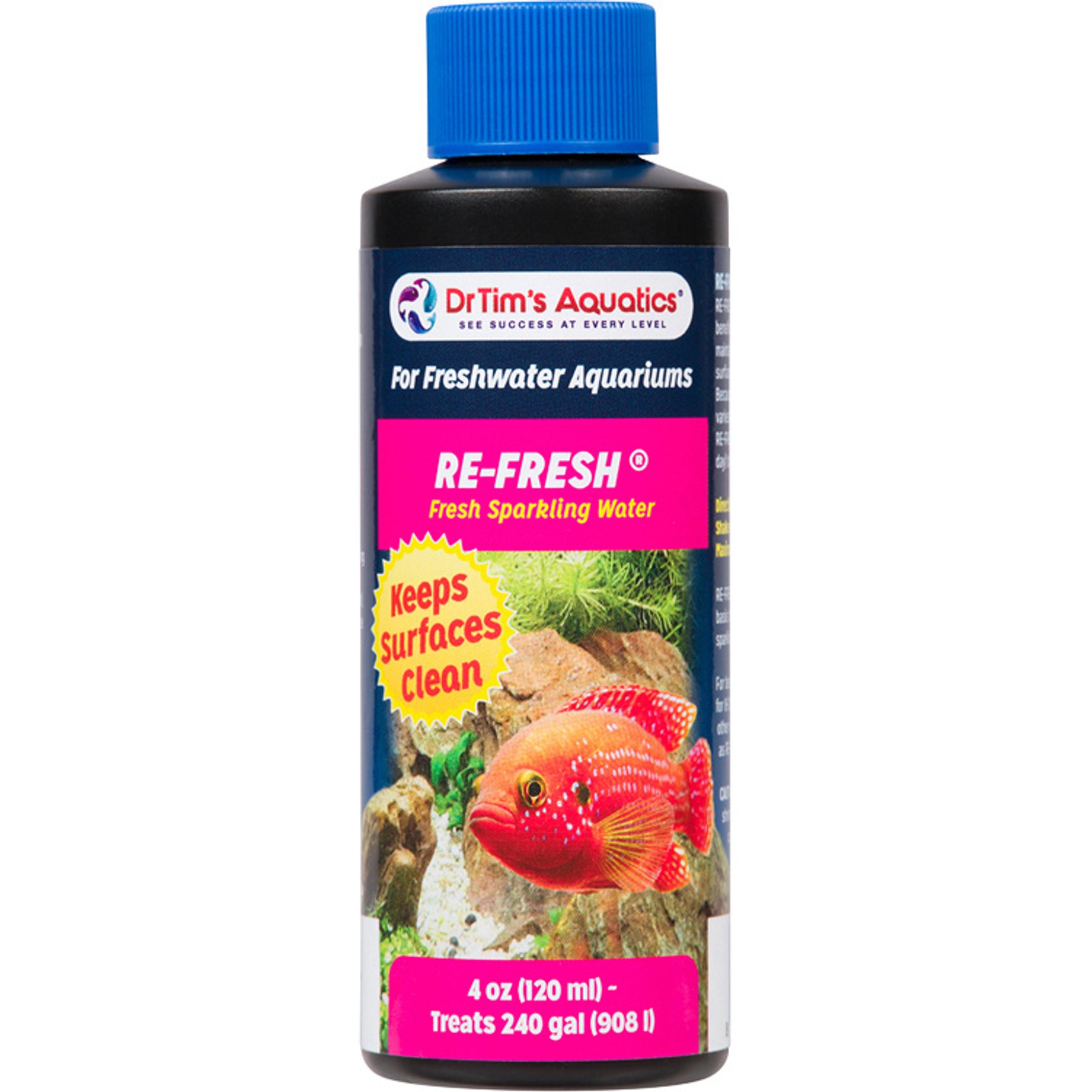 DrTim's Aquatics Re-Fresh Freshwater Aquarium Cleaner, 4-fl oz bottle