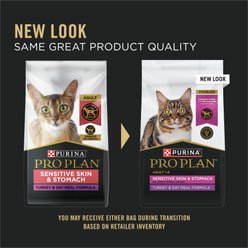 Purina Pro Plan Sensitive Skin & Stomach Turkey & Oat Meal Formula Dry Cat Food, 5.5-lb bag slide 2 of 9