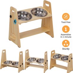 Wisfor Elevated Wooden Dog Feeding Stand with Stainless Steel Bowls, 2-cup slide 2 of 7