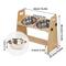 Show in main carousel: Wisfor Elevated Wooden Dog Feeding Stand with Stainless Steel Bowls, 2-cup slide 6 of 8