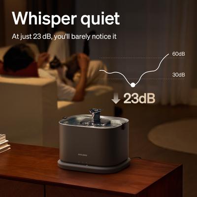 Show full view: Petlibro Dockstream 2 Smart Stainless Steel Cat Water Fountain, Black, 3-l slide 7 of 11