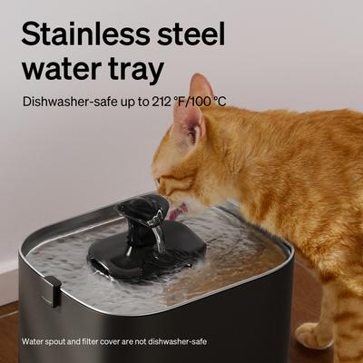 Show full view: Petlibro Dockstream 2 Smart Stainless Steel Cat Water Fountain, Black, 3-l slide 5 of 11