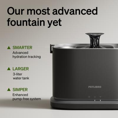 Show full view: Petlibro Dockstream 2 Smart Stainless Steel Cat Water Fountain, Black, 3-l slide 4 of 11