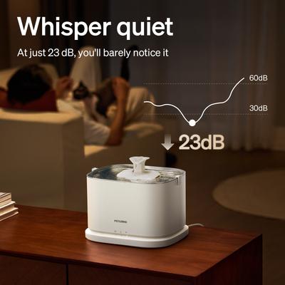 Show full view: Petlibro Dockstream 2 Smart Stainless Steel Cat Water Fountain, White, 3-l slide 7 of 11