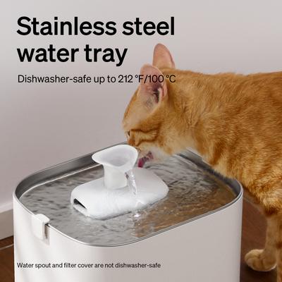 Show full view: Petlibro Dockstream 2 Smart Stainless Steel Cat Water Fountain, White, 3-l slide 5 of 11