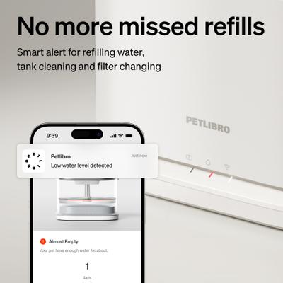 Show full view: Petlibro Dockstream 2 Smart Stainless Steel Cat Water Fountain, White, 3-l slide 8 of 11