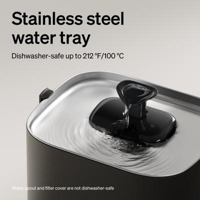 Show full view: Petlibro Dockstream 2 Stainless Steel Cordless Rechargeable Cat Water Fountain, Black, 3-l slide 5 of 10