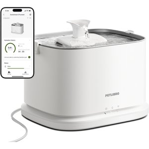 Petlibro Dockstream 2 Smart Stainless Steel Cat Water Fountain, White, 3-l