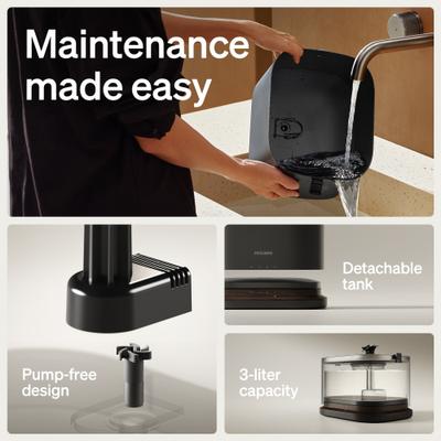 Show full view: Petlibro Dockstream 2 Stainless Steel Cordless Rechargeable Cat Water Fountain, Black, 3-l slide 3 of 10