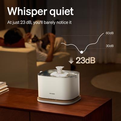 Show full view: Petlibro Dockstream 2 Stainless Steel Cordless Rechargeable Cat Water Fountain, White, 3-l slide 7 of 10