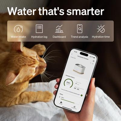 Show full view: Petlibro Dockstream 2 Stainless Steel Cordless Rechargeable Cat Water Fountain, White, 3-l slide 2 of 10