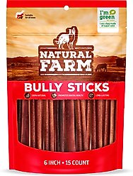 Natural Farm Odor Free 6-inch Bully Stick Dog Chews, 15 count