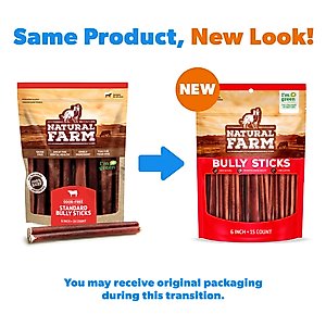 Natural Farm Odor Free 6-inch Bully Stick Dog Chews, 15 count