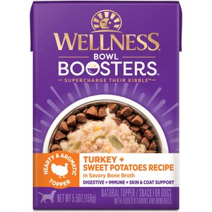 Wellness Bowl Boosters Hearty Toppers Turkey Wet Dog Toppers, 5.5-oz bag, 12 count