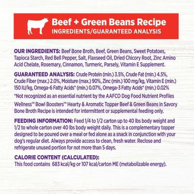 Show full view: Wellness Bowl Boosters Hearty Toppers Beef Wet Dog Toppers, 5.5-oz bag, 12 count slide 9 of 11