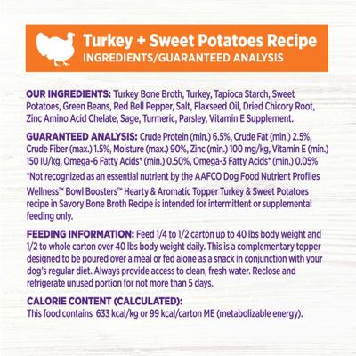 Show full view: Wellness Bowl Boosters Hearty Toppers Turkey Wet Dog Toppers, 5.5-oz bag, 12 count slide 9 of 11