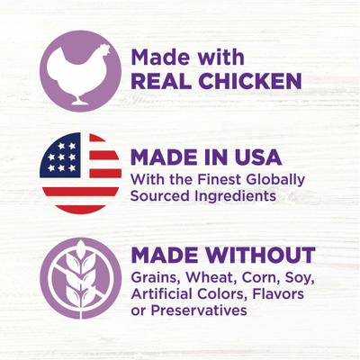 Show full view: Wellness Bowl Boosters Hearty Toppers Chicken Wet Dog Toppers, 5.5-oz bag, 12 count slide 6 of 11