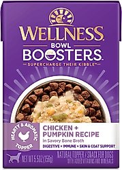 Wellness Bowl Boosters Hearty Toppers Chicken Wet Dog Toppers, 5.5-oz bag, 12 count